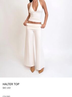 Women's Cream Halter Camisole Top Oddli NWT